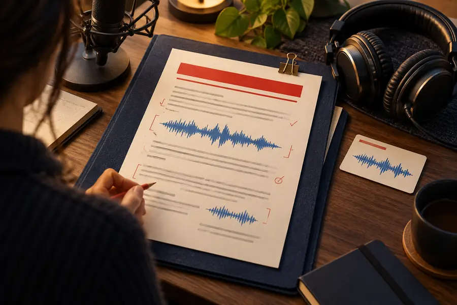 A short announcement prepared as a source document